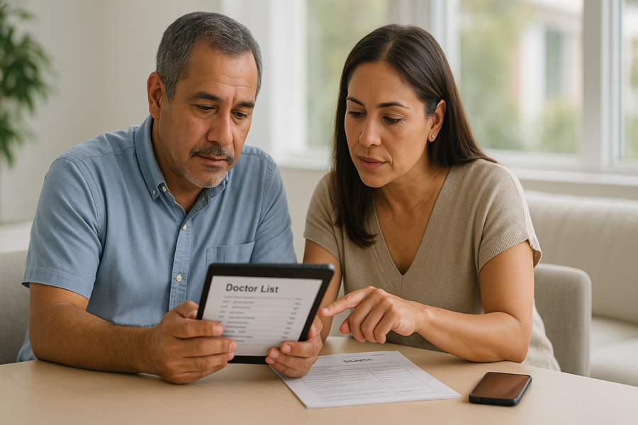 How do you check whether your doctors and hospitals fit a health plan?