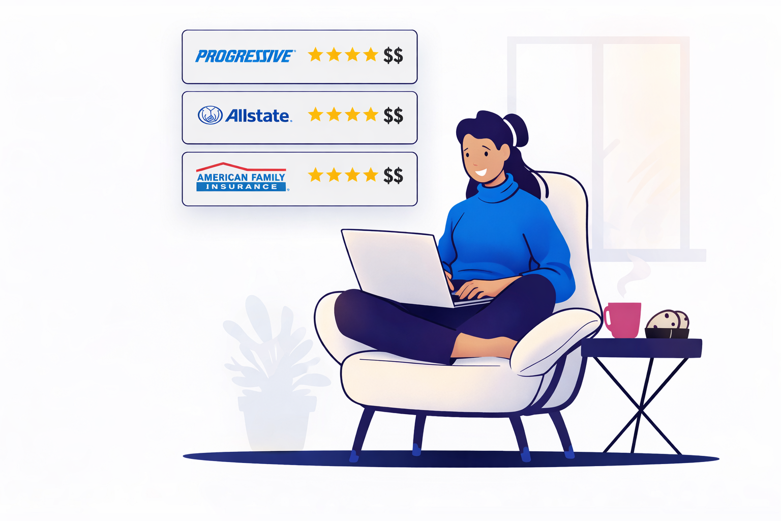 Compare insurance quotes illustration