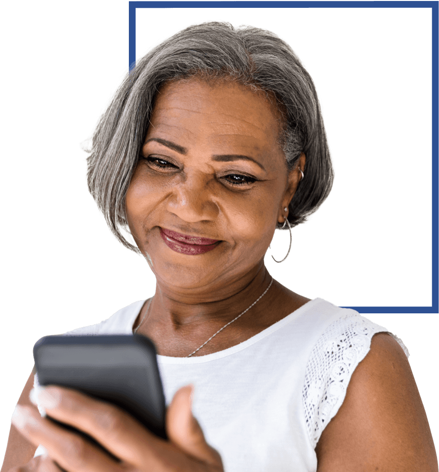 woman looking at phone