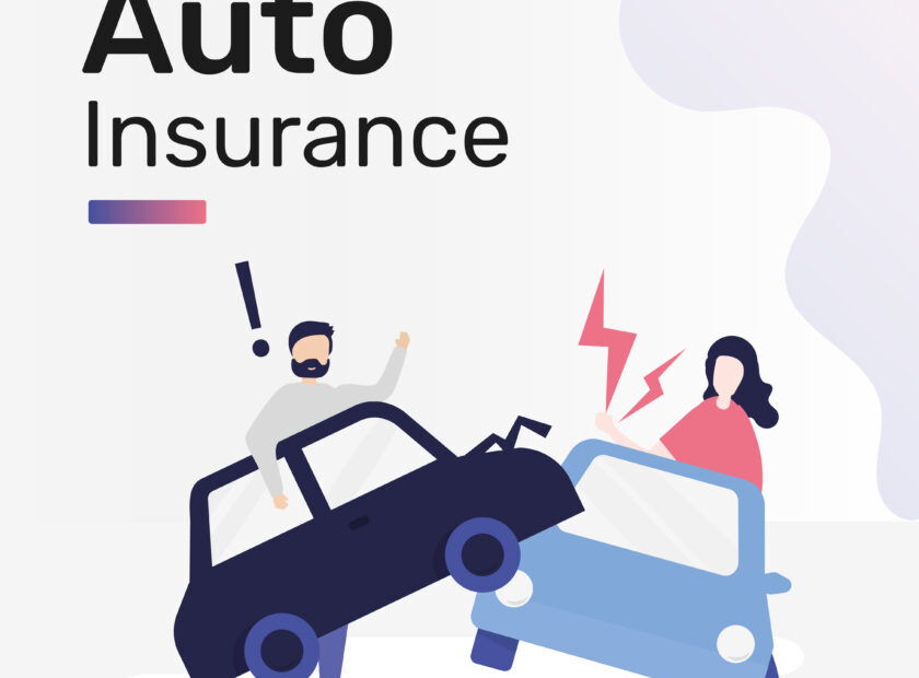 Auto insurance template vector for social media post